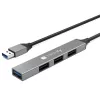 Techly IUSB32-HUB4A-3U2SLS stacja dokująca/replikator portów do laptopa Przewodowa USB 3.2 Gen 1 (3.1 Gen 1) Typ-A Szary