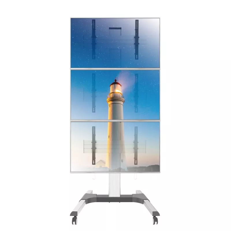 Stojak podłogowy Techly na 3 telewizory LCD/LED 32-55 inch do ściany wideo