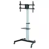 Techly Stojak podłogowy z półką Wózek TV LCD/LED 37-86 cali, 200 x 200 mm, 600 x 400 mm, -10 - 5°, 180°, Aluminium, Plastik, Stal, Czarny, Szary