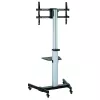 Techly Stojak podłogowy z półką Wózek TV LCD/LED 37-86 cali, 200 x 200 mm, 600 x 400 mm, -10 - 5°, 180°, Aluminium, Plastik, Stal, Czarny, Szary