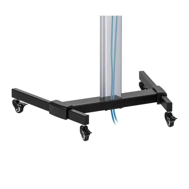 Techly Stojak podłogowy z półką Wózek TV LCD/LED 37-86 cali, 200 x 200 mm, 600 x 400 mm, -10 - 5°, 180°, Aluminium, Plastik, Stal, Czarny, Szary