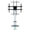 Techly Stojak podłogowy z półką Wózek TV LCD/LED 37-86 cali, 200 x 200 mm, 600 x 400 mm, -10 - 5°, 180°, Aluminium, Plastik, Stal, Czarny, Szary
