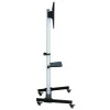 Techly Stojak podłogowy z półką Wózek TV LCD/LED 37-86 cali, 200 x 200 mm, 600 x 400 mm, -10 - 5°, 180°, Aluminium, Plastik, Stal, Czarny, Szary