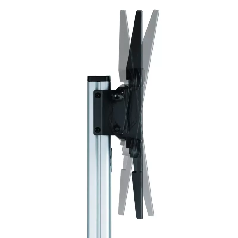 Techly Stojak podłogowy z półką Wózek TV LCD/LED 37-86 cali, 200 x 200 mm, 600 x 400 mm, -10 - 5°, 180°, Aluminium, Plastik, Stal, Czarny, Szary