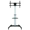 Techly Stojak podłogowy z półką Wózek TV LCD/LED 37-86 cali, 200 x 200 mm, 600 x 400 mm, -10 - 5°, 180°, Aluminium, Plastik, Stal, Czarny, Szary