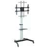 Techly Stojak podłogowy z półką Wózek TV LCD/LED 37-86 cali, 200 x 200 mm, 600 x 400 mm, -10 - 5°, 180°, Aluminium, Plastik, Stal, Czarny, Szary