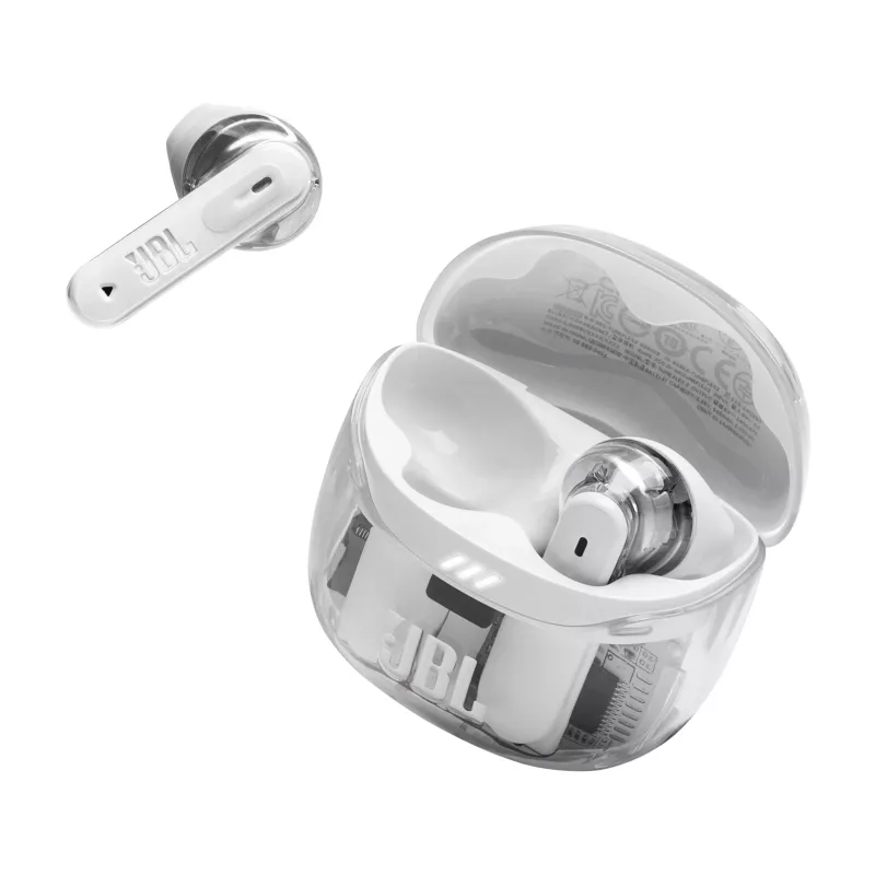 Zestaw słuchawkowy JBL Tune Flex 2 Ghost Edition — True Wireless (TWS) douszne, Bluetooth, 20–20000 Hz, biały