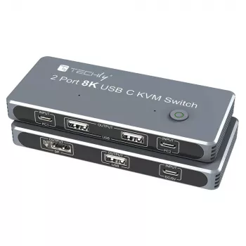 Techly IDATA KVM-DPC8K Przełącznik KVM Szary