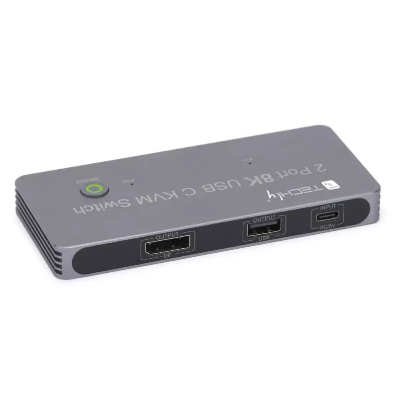Techly IDATA KVM-DPC8K Przełącznik KVM Szary