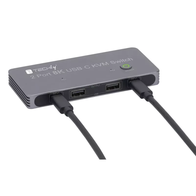 Techly IDATA KVM-DPC8K Przełącznik KVM Szary