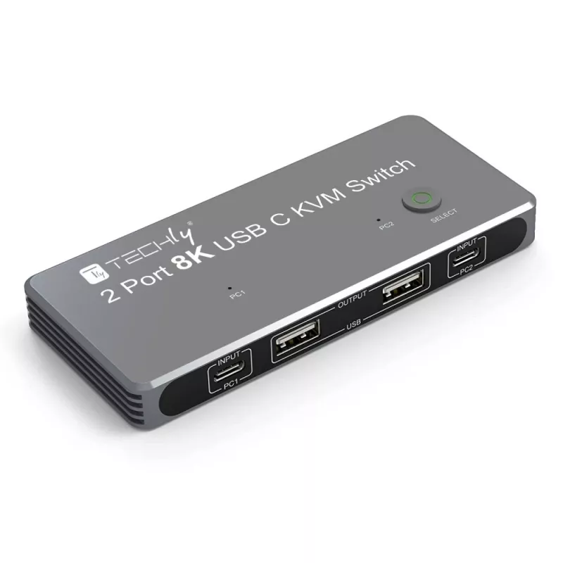 Techly IDATA KVM-DPC8K Przełącznik KVM Szary
