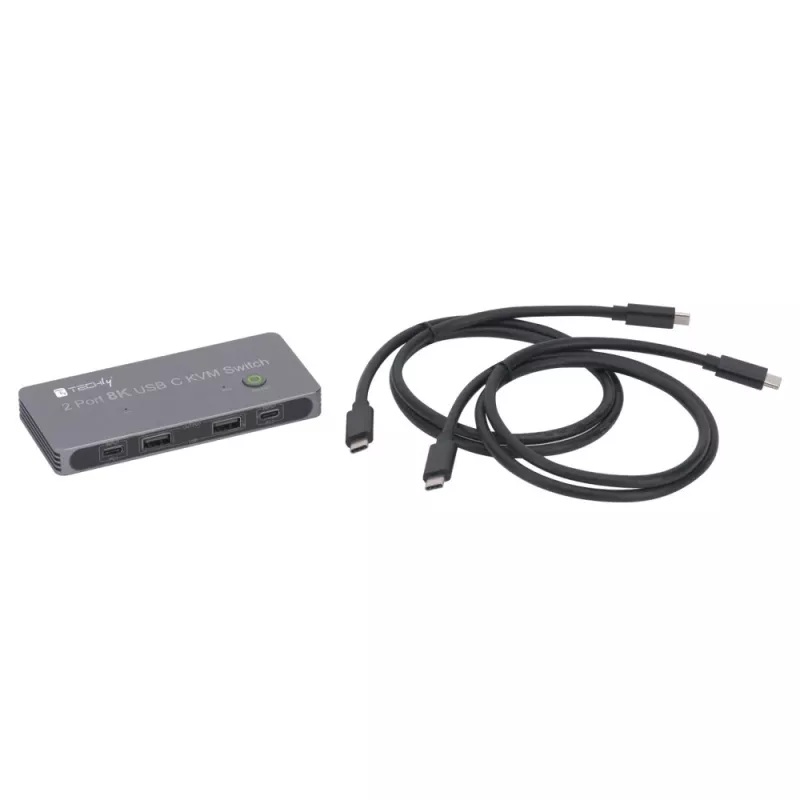Techly IDATA KVM-DPC8K Przełącznik KVM Szary