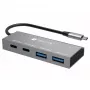 Techly IUSB32C-HUB4AC2 stacja dokująca/replikator portów do laptopa Przewodowa USB 3.2 Gen 1 (3.1 Gen 1) Type-C Srebrny