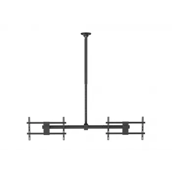 Uchwyt sufitowy do dwóch ekranów EQUIP 32 cale–60 cali (VESA 200x200–600x400, maks. 80 kg, obrót ±180°), czarny