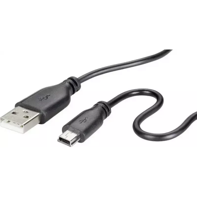 Kabel danych USB 2.0 Renkforce RF-4080792, USB A na Mini-USB B, 1 m, czarny