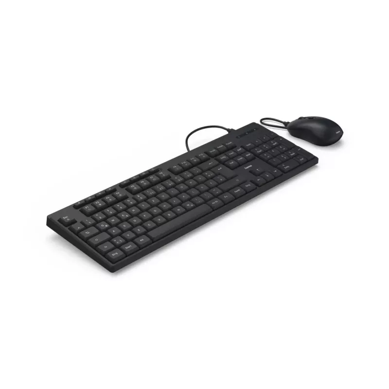 Hama CKM-200 klawiatura Mysz w zestawie Dom/Biuro USB QWERTZ Niemiecki Czarny