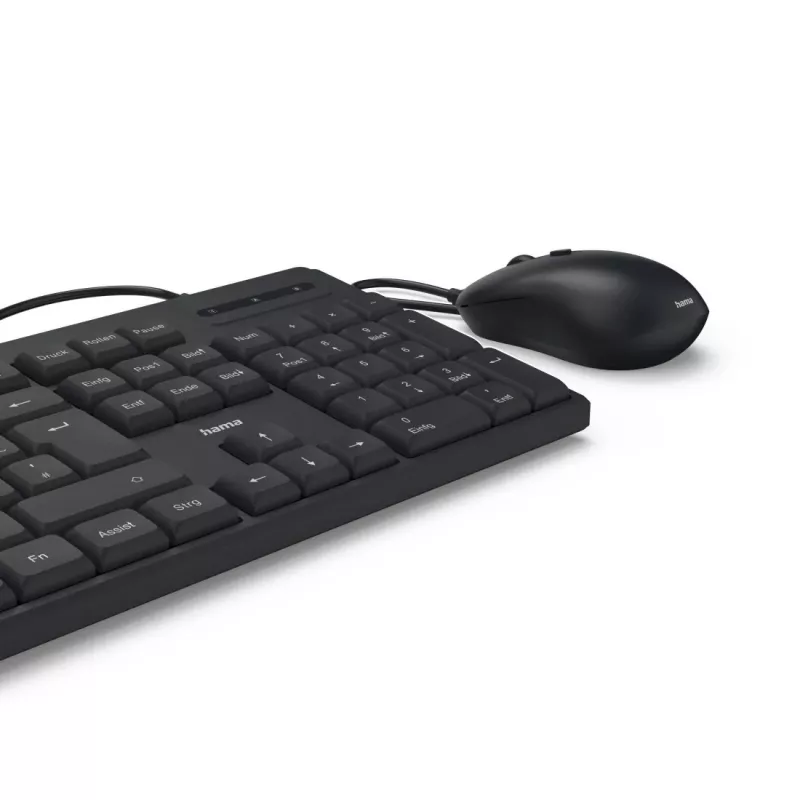 Hama CKM-200 klawiatura Mysz w zestawie Dom/Biuro USB QWERTZ Niemiecki Czarny