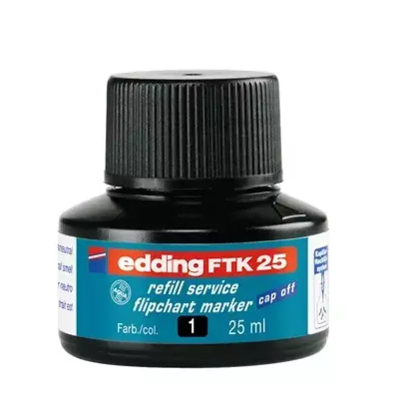 Wkład do markera Edding ED-FTK25-001, czarny tusz, 25 ml, 1 szt.