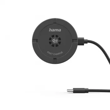 Hama 00201756 ładowarka do urządzeń mobilnych Uniwersalna Czarny USB Ładowanie bezprzewodowe Wewnętrzna