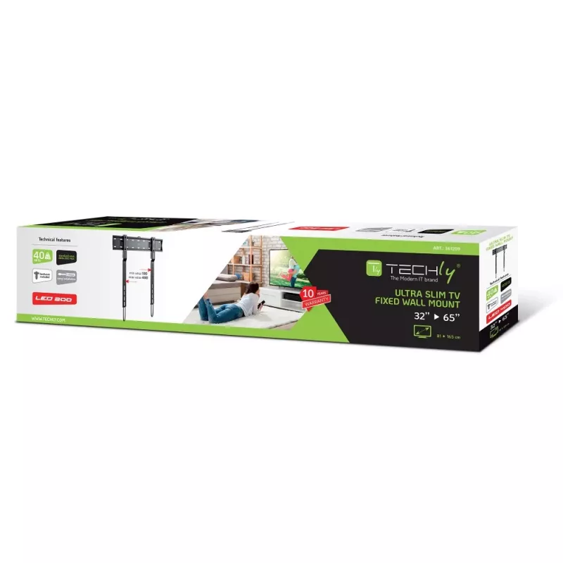 Techly ICA-PLB 734F Uchwyt/stołek TV 165,1 cm (65 cali) Czarny