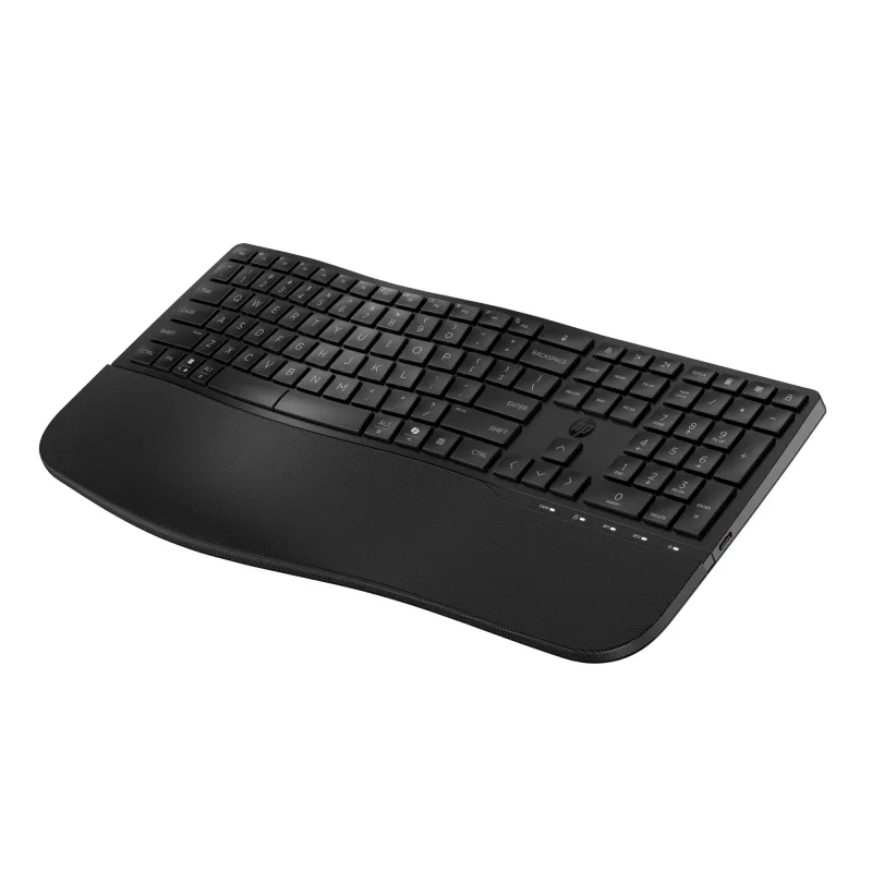 Klawiatura HP STORE 3PL Pełnowymiarowa (100%) RF Wireless + Bluetooth Czarna, membranowa, podpórka pod nadgarstki