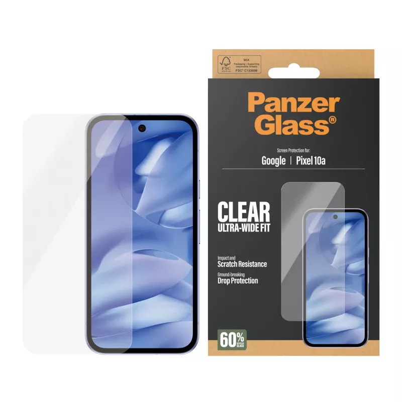 Folio ochronne PanzerGlass do Google Pixel 10a 5G — Ultra-Wide Fit, PET, odporne na zarysowania i wstrząsy, przezroczyste