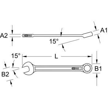 Klucz płasko-oczkowy KS Tools 517.0610, 10 mm, chromowo-wanadowy, długość 140 mm
