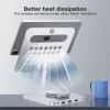 Techly 8-w-1 USB-C Hub stacja dokująca stojak na tablet, Stojak na tablet, Srebrny, Aluminium, 360°, USB 3.2 Gen 1 (3.1 Gen 1) Type-C, 5000 Mbit/s