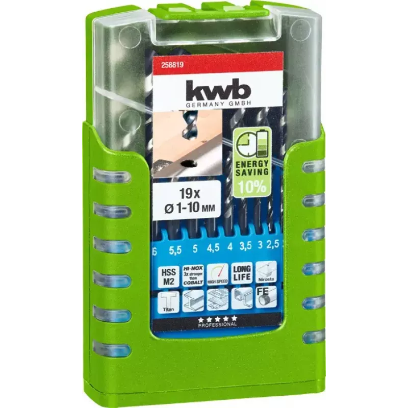 Zestaw wierteł KWB 258819 19 szt. Obrót w prawo