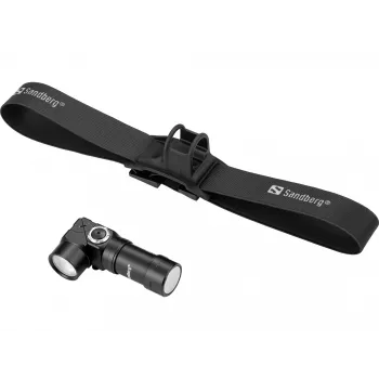 Sandberg Headlamp 500 Duo, Opaska na głowę z latarką, Czarny, Aluminium, IP44, LED, 25 lm