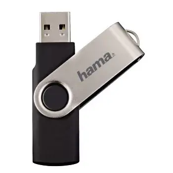 Hama Rotate 128 GB USB 2.0 pamięć USB USB Type-A Czarny, Srebrny