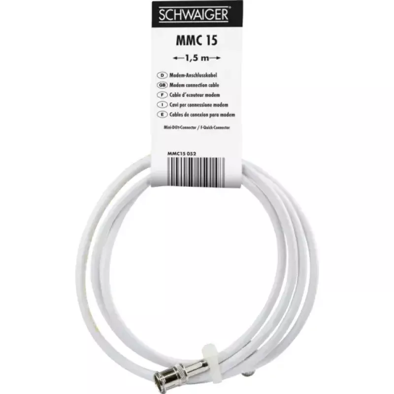 Kabel koncentryczny Schwaiger MMC15 052 1,5 m Mini D F biały