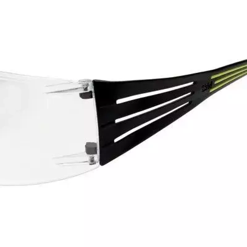 Okulary ochronne 3M SF4000CC1 — plastikowe okulary ochronne, przezroczyste soczewki, czarny/zielony