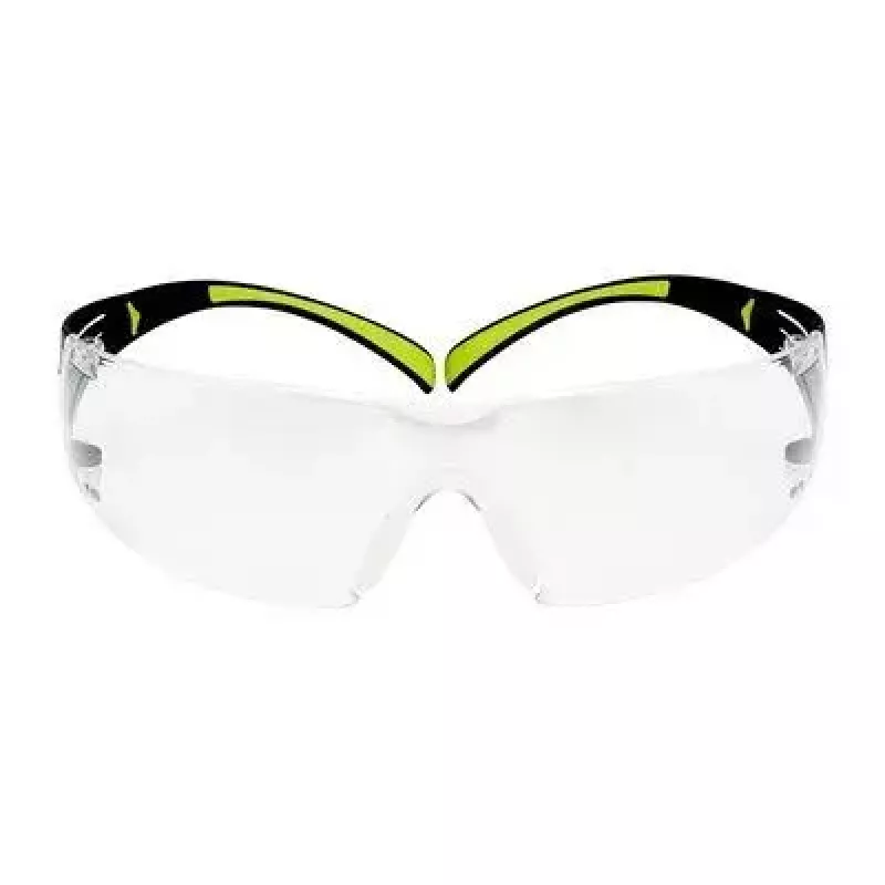 Okulary ochronne 3M SF4000CC1 — plastikowe okulary ochronne, przezroczyste soczewki, czarny/zielony