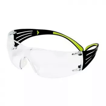 Okulary ochronne 3M SF4000CC1 — plastikowe okulary ochronne, przezroczyste soczewki, czarny/zielony