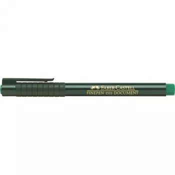 Cienkopis Faber-Castell 151163 — zielony tusz, czarny korpus, okrągły kształt, 1 szt.