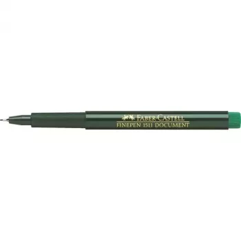 Cienkopis Faber-Castell 151163 — zielony tusz, czarny korpus, okrągły kształt, 1 szt.