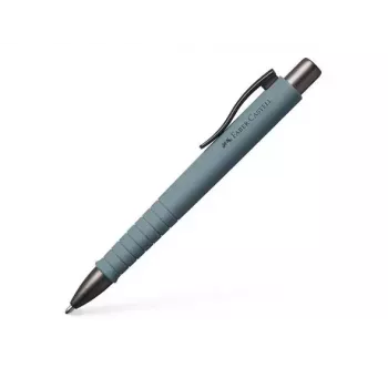 Długopis a.w. Faber-Castell 241188 — wysuwany z klipsem, niebieski tusz, szary korpus, końcówka extra gruba, 1 szt.