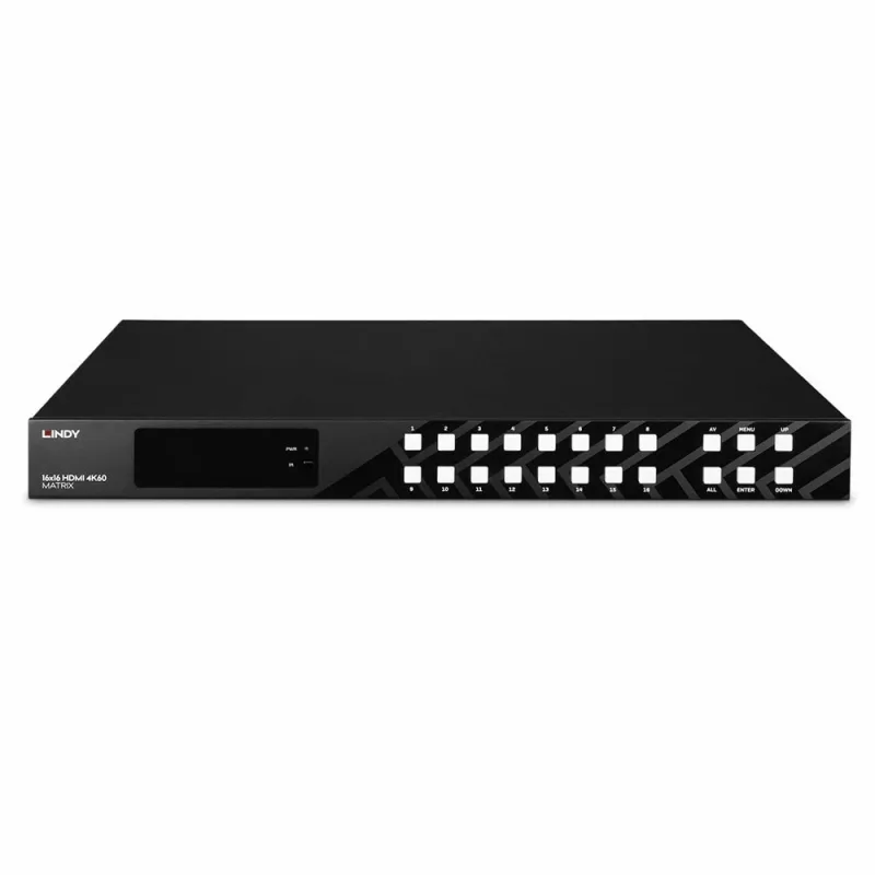 Lindy 16x16 HDMI 4K60 Matrix, HDMI, HDMI, 3,5 mm, 3840 x 2160 pikseli, Czarny, Metal