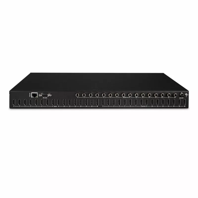 Lindy 16x16 HDMI 4K60 Matrix, HDMI, HDMI, 3,5 mm, 3840 x 2160 pikseli, Czarny, Metal