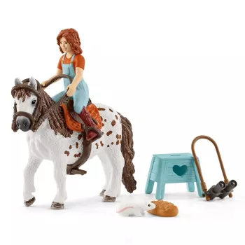 schleich HORSE CLUB Mia i Spotty, koń z jeźdźcem, Konie, 5 lat, Wielokolorowy, Plastik