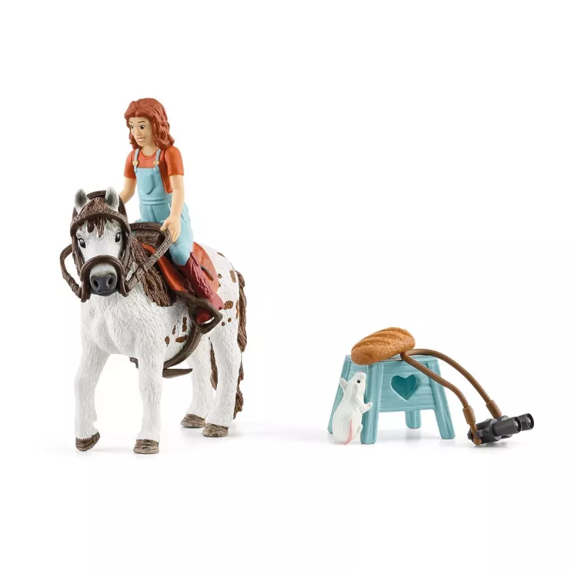schleich HORSE CLUB Mia i Spotty, koń z jeźdźcem, Konie, 5 lat, Wielokolorowy, Plastik