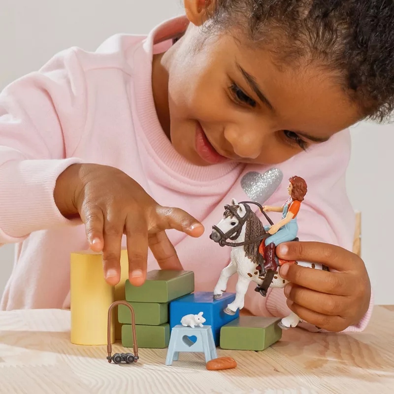 schleich HORSE CLUB Mia i Spotty, koń z jeźdźcem, Konie, 5 lat, Wielokolorowy, Plastik