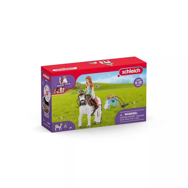 schleich HORSE CLUB Mia i Spotty, koń z jeźdźcem, Konie, 5 lat, Wielokolorowy, Plastik