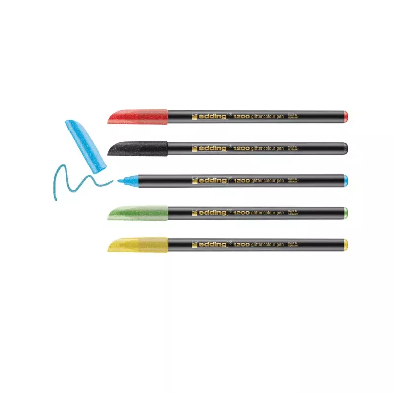 Pisak Edding 4-1200-5-3 Aqua Czarny Jasnozielony Czerwony Żółty Końcówka Kulista