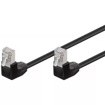 Kabel krosowy Goobay CAT 5e 2x 90° kątowy F/UTP czarny 3 m