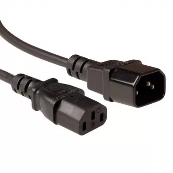 Przewód zasilający ACT Powercord LSZH C13 - C14 czarny 3 m
