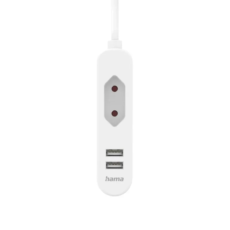 Hama 00223202 listwa zasilająca 1,9 m 1 gniazdo AC Wewnętrzna Biała
