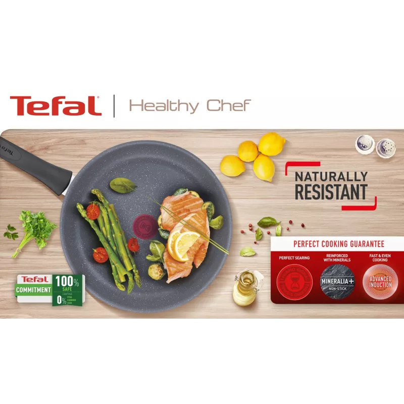 Patelnia uniwersalna Tefal Healthy Chef G15002 Okrągła 20 cm Szara