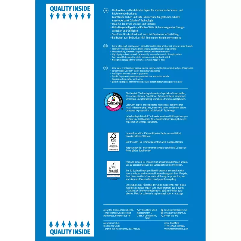 Papier do druku A4 Avery 90 g/m² 500 arkuszy